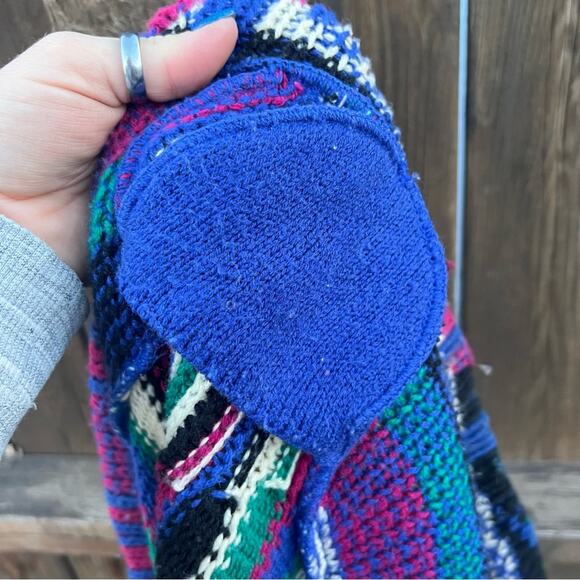 Vintage 90s Joyce Balloon Sleeve Multi Color Funky Plaid Oversize Cardigan - Picture 7 of 7